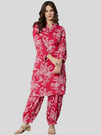 Kurta Set with Palazzo Pants - Ethnic Wear