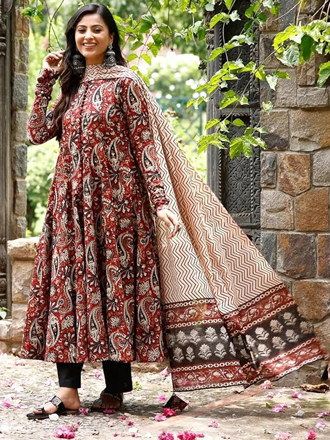 Printed Anarkali Kurta and Pant Set with Dupatta