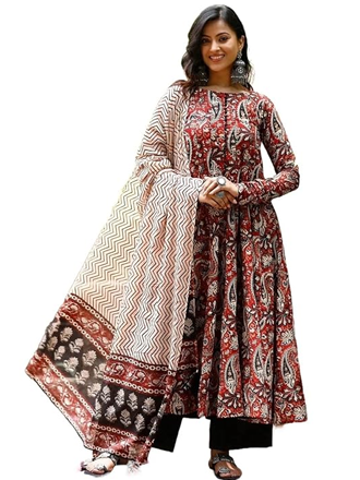 Printed Anarkali Kurta and Pant Set with Dupatta
