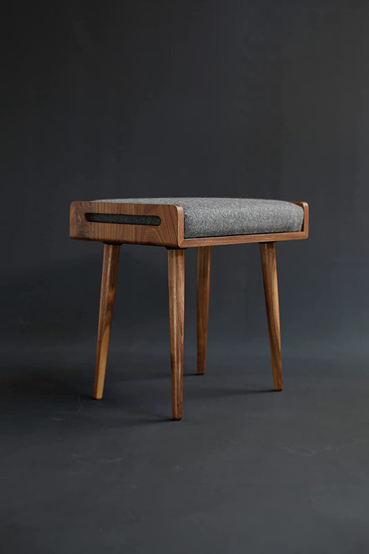 Ognija Wooden Stool For Home, Living Room, Bedroom | Ottoman, Puffy Home Furniture Cushioned Sitting Bench