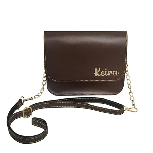 The Bling Stores Personalized PU Leather Woman Chain Sling Bag