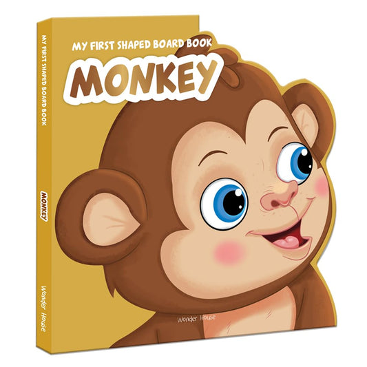 My First Shaped Board book - Monkey, Die-Cut Animals, Picture Book for Children