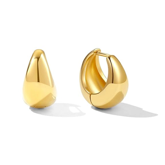 Chunky Golden Dainty Small Huggie Hoop Earrings