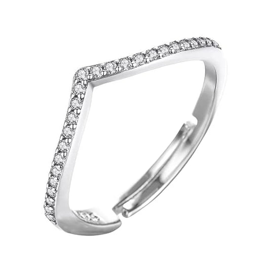 Silver Toned Finger Ring for Women