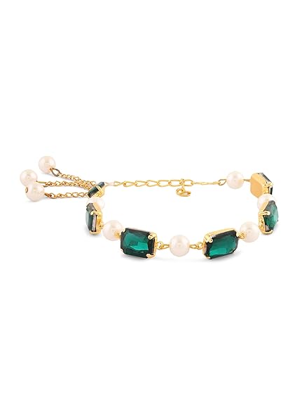 Artificial Stones & Pearls Adjustable Bracelet
