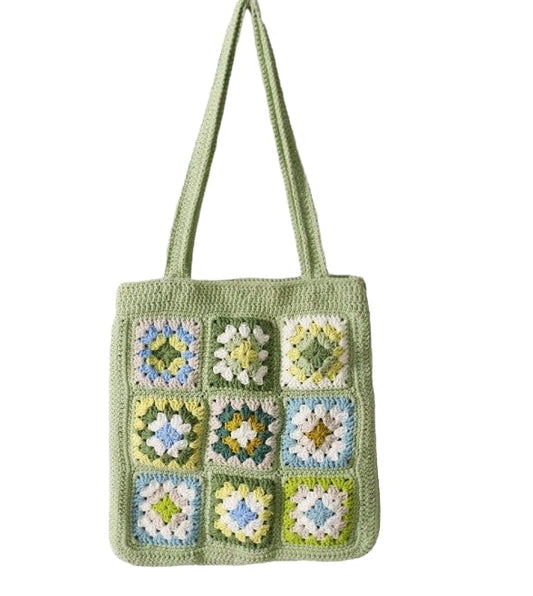 ZZARA Crochet Handmade Womens Stylish Cotton Hand Crochet Spacious Tote Bag