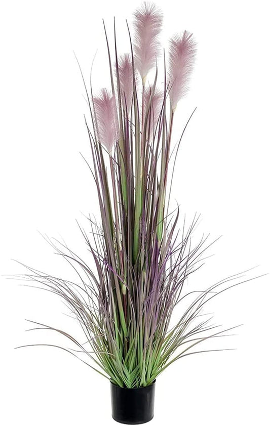 FOX & FERN Reed Grass Artificial Plant | with Basic Pot | Elevate any Indoor/Outdoor Space | Contemporary Home Decor