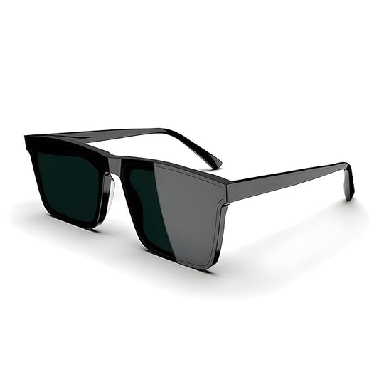 Retro Square Black Light Weight Uv Protection Non-Polarized Sunglasses For Men