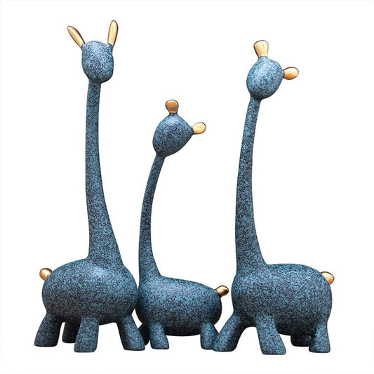 LADROX® Giraffe Sculpture Family of Three Statues Resin Sculptures for Home Decoration, Figurine Accessories, Art Gifts, Crafts, Desk Ornaments