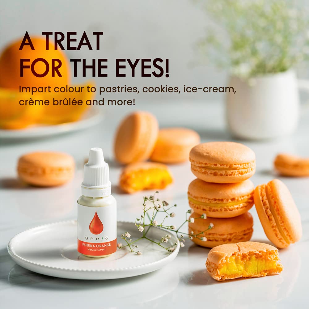 S P R I G Natural Extracts For Colouring Food And Beverage | Paprika Extract | Orange-Red Colour | 15ml