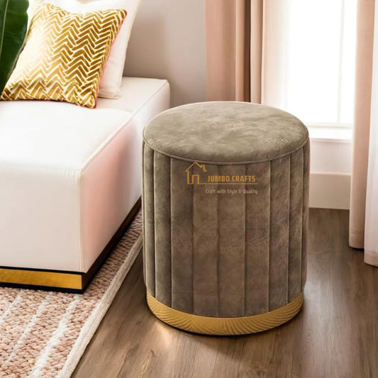 JUMBO CRAFTS Ottoman Stool for Living Room Sitting Pouffes Upholstered Pouffe Puffy for Foot Rest Home Furniture