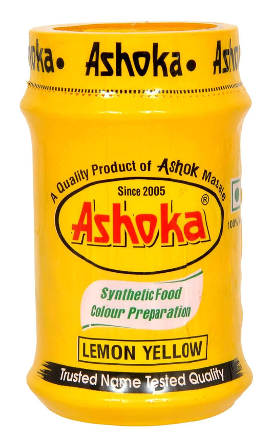 ASHOKA Lemon Yellow Food Colour, Natural Extracts for Colouring Food and Beverage, Specially Color for Making Foods and Cakes 80 Grams