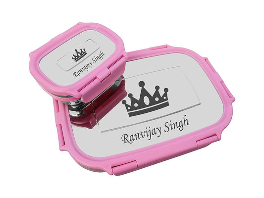 Personalized Stainless Steel Lunch Box with Your Child Name and Favourite Character Engraved on Tiffin Box.