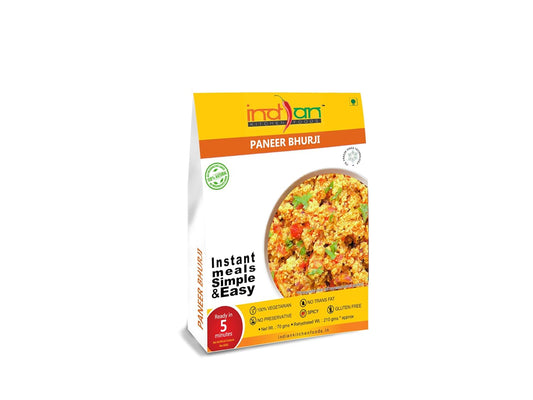 Indian Kitchen Foods Paneer Bhurji - Freeze Dried Gluten-Free Gourmet Indian Entree Ready-to-Eat | Instant Vegetarian Meal, 210 gm