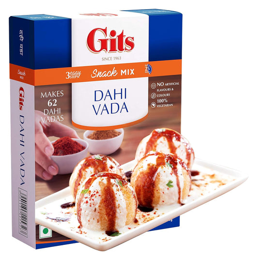 Gits Instant Dahi Vada Snack Mix, Makes 62 Per Pack, Pure Veg, Instant Indian Snack Mix, 500g