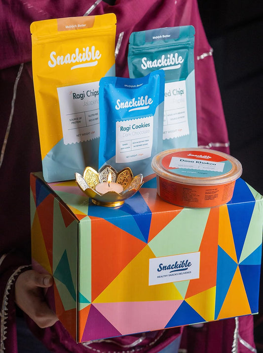 Snackible Bestselling Snacks Box | Box of 10 Healthy Snacks | Healthy Gift Box | No Maida & No Refined Sugar | Best Gifting Option | Corporate Gifts | Gourmet Snacks