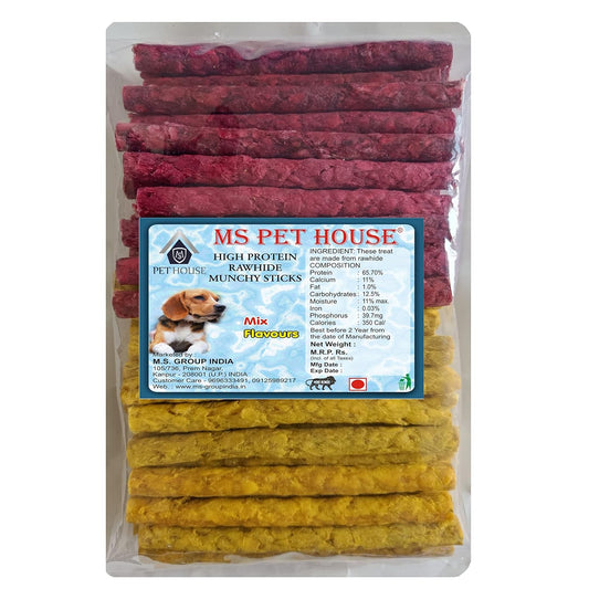 Dog Chew Sticks Munchy Stick Mix Flavours 900 Gram Dogs Snacks, Treats (450G Chicken Flavor and 450G Mutton