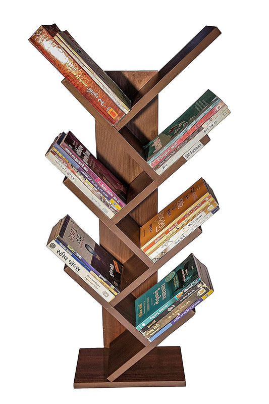 SBF Furniture Modern Tree Shape Wood Bookcase