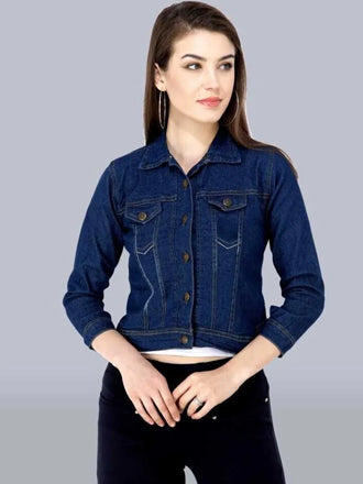 zari junction Women Solid Denim Jacket