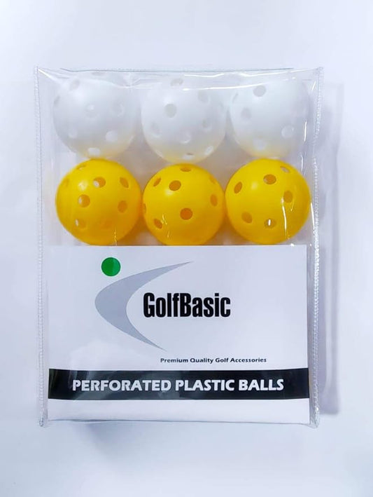 GolfBasic Perforated Plastic Golf Balls for Practice (Assorted)