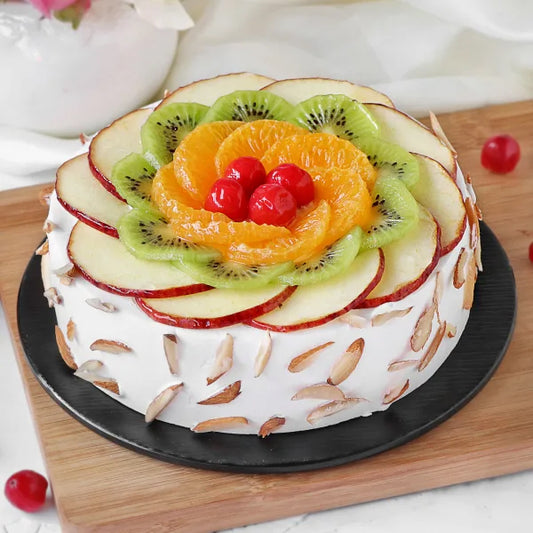 Fresh Fruit Almond Cake (Half Kg)