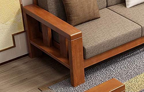 MSD WOOD ART Solid Sheesham Wood 6 Seater Sofa Set for Living Room Wooden Sofa Set