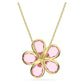Florere pendant, Flower, Small, Pink, Gold-tone plated
