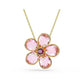 Florere pendant, Flower, Small, Pink, Gold-tone plated