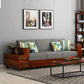 Douceur Furnitures Solidwood Wooden Frame Upholstered Back Three 3 Seater Sofa with Storage