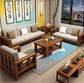 MSD WOOD ART Solid Sheesham Wood 6 Seater Sofa Set for Living Room Wooden Sofa Set