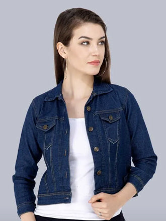 zari junction Women Solid Denim Jacket