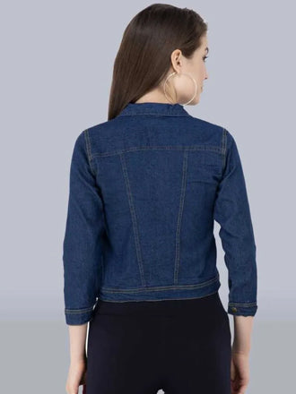 zari junction Women Solid Denim Jacket