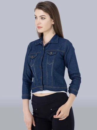 zari junction Women Solid Denim Jacket