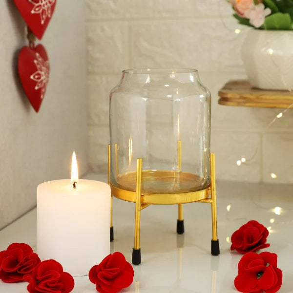 Decorative Valentine Candle in Glass Jar