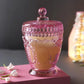 Scented Candle In Textured Glass Jar With Lid